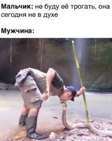 Мальчик: не буду её трогать, она сегодня не в духе Мужчина:
