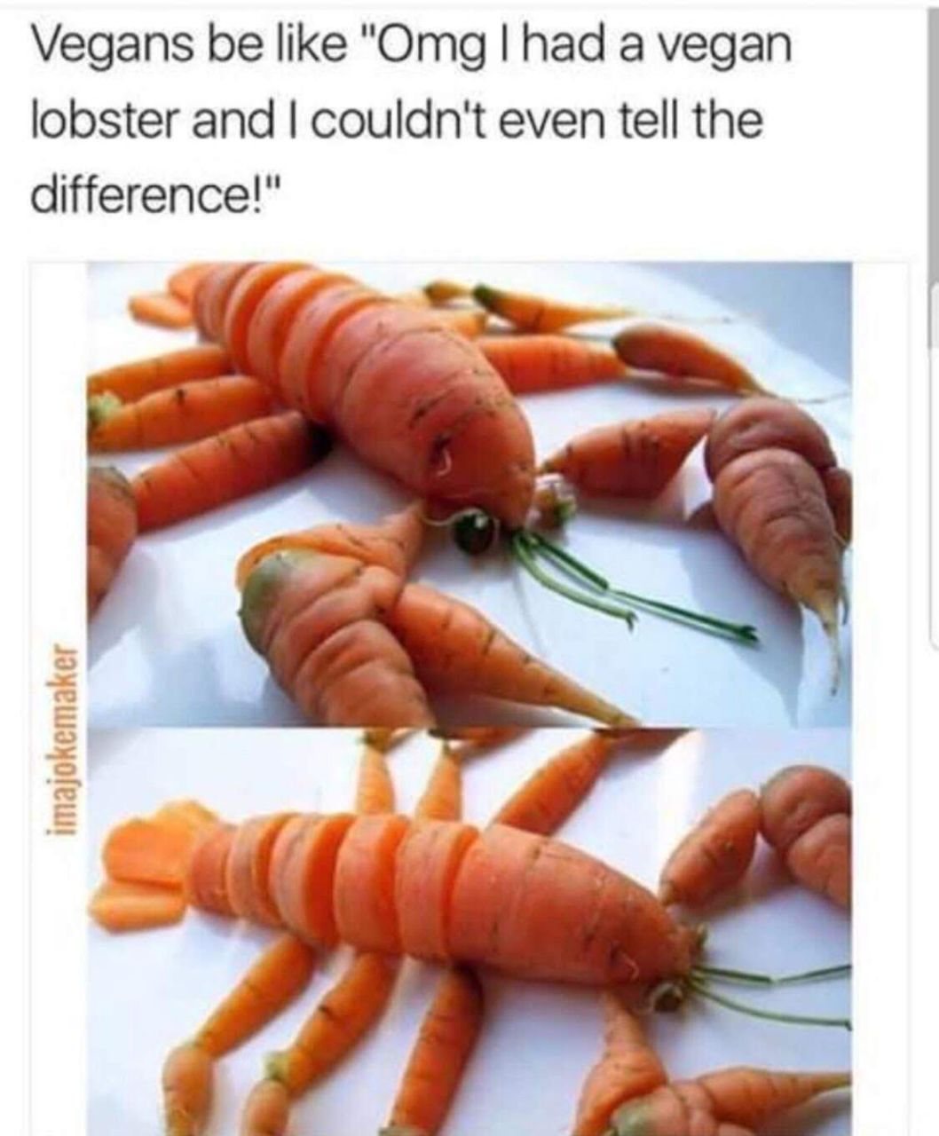 Vegans be like "Omg had a vegan lobster and couldn't even tell the difference!"