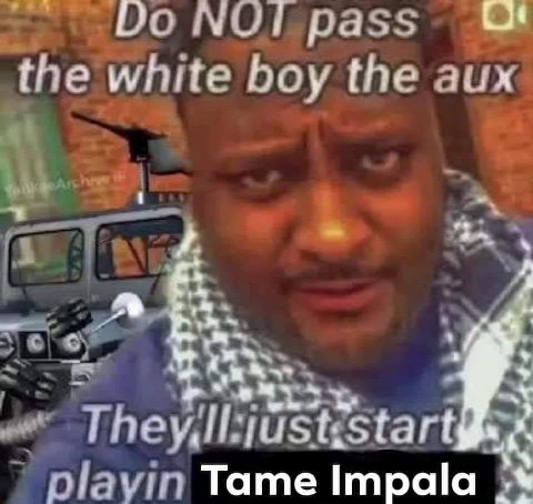 Во МОГ pass the white boy the aux Start playin Tame Impala