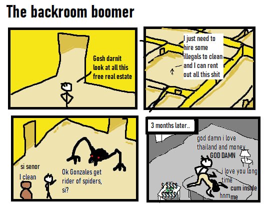The backroom boomer just need to hire some Gosh darnit illegals to clean look at all this and can rent out all this shit free real estate 7.4 god damni ive thailand and mon GOD DAMN senor Gonzales get
