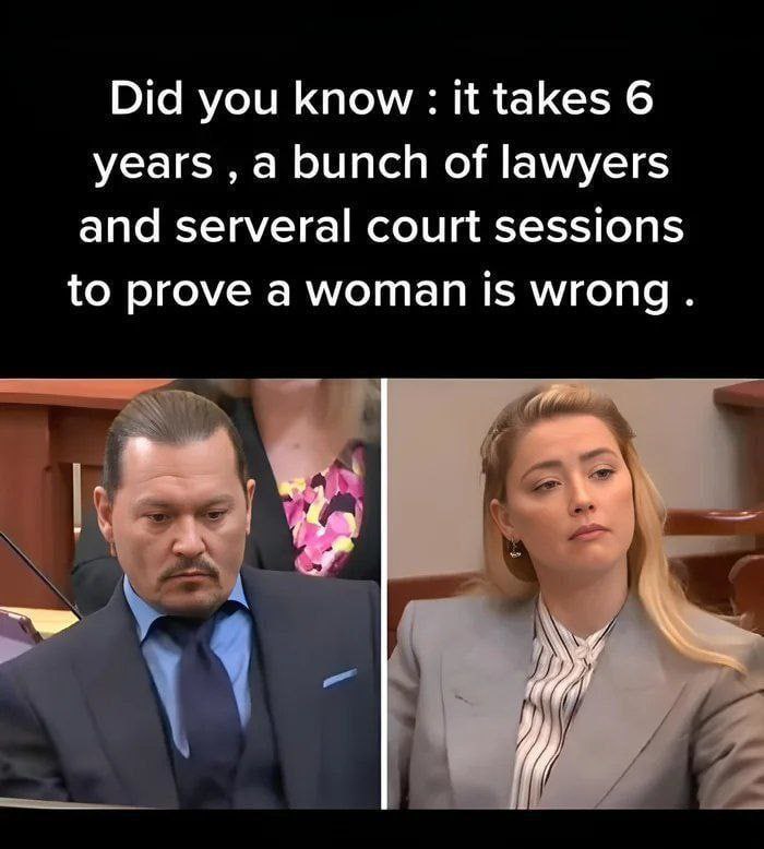 Did you know: it takes 6 years a bunch of lawyers and serveral court sessions to prove a woman is wrong. у