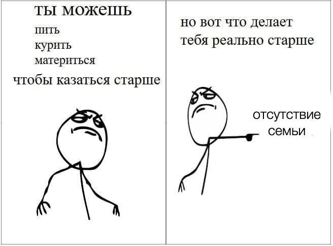 ты можешь но вот что делает ПИТЬ курить тебя реально старше материться чтобы казаться старше отсутствие семьи