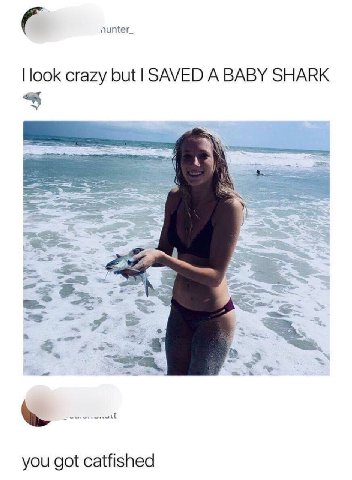 пищег_ ‘a look crazy but SAVED A BABY SHARK 3 you got catfished