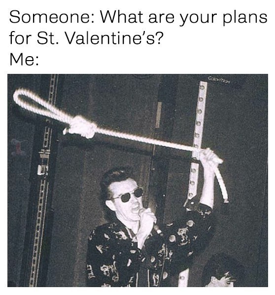 Someone: What are your plans for Valentine’s? Me: i У