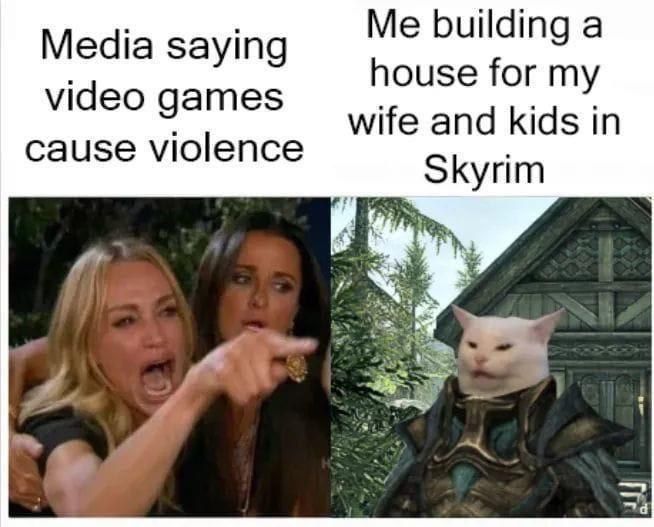 Me building а Media saying house for my video games wife and kids in cause violence 52