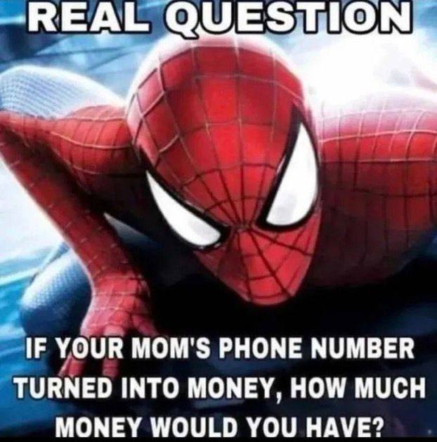 QUESTION IF YOUR МОМ'$ PHONE NUMBER TURNED INTO MONEY, HOW MUCH MONEY WOULD YOU HAVE?