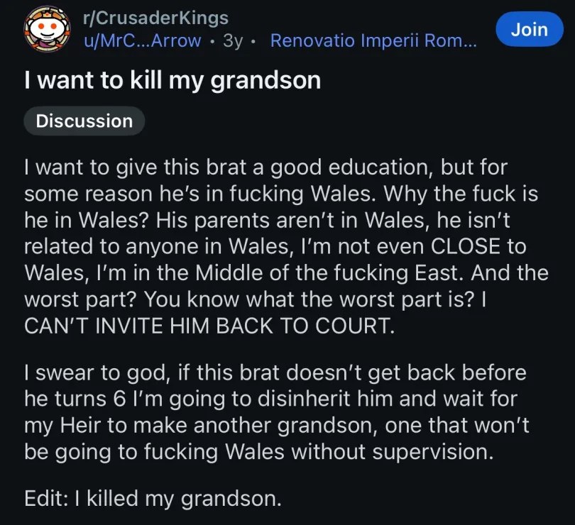 Join want to kill my grandson Discussion to give this а good education but for some reason he's In fucking les Why the fuck Is he in 1 Wales? His parents aren't in Wales, related to anyone in Wale eve