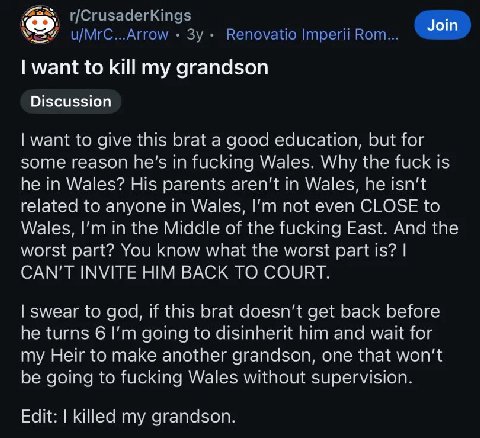 Join want to kill my grandson Discussion to give this а good education but for some reason he's In fucking les Why the fuck Is he in 1 Wales? His parents aren't in Wales, related to anyone in Wale eve