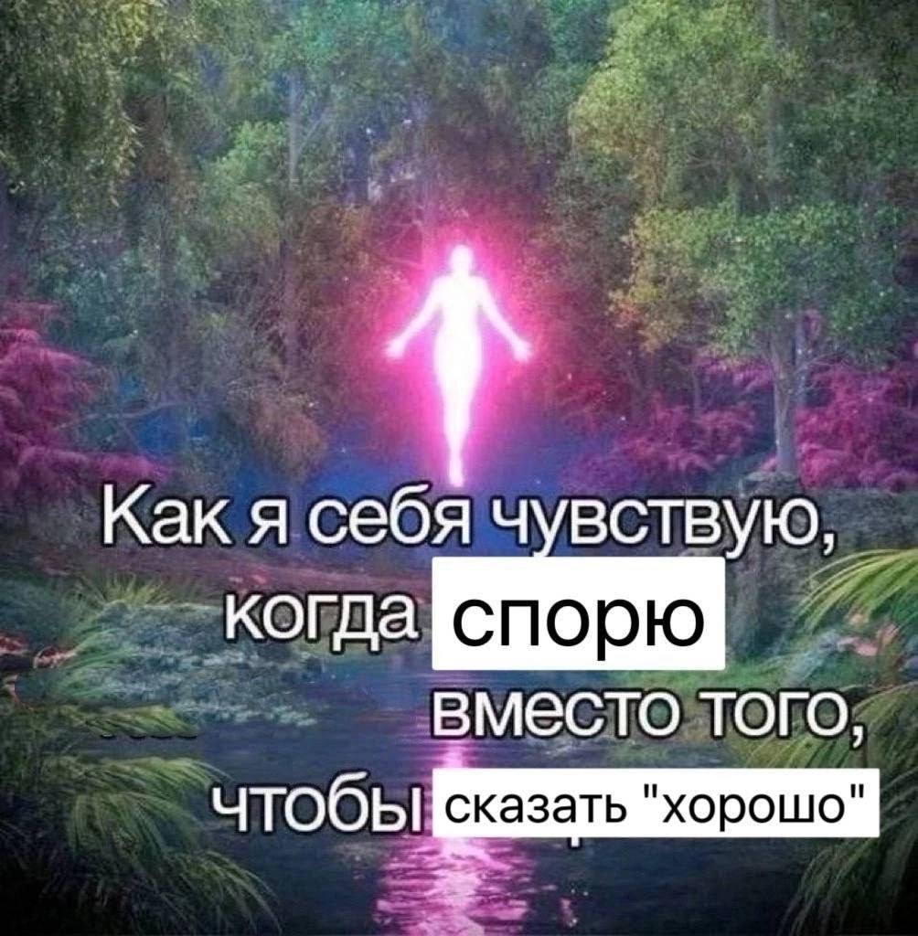 Как я себ когда вместо того, чтобы сказать "хорошо"