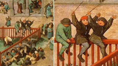 1. Питер Брейгель Старший «Игры детей» (фрагмент). Антверпен, 1560 г.

2. Отпевание Паши Техника в храме Петра и Павла. Москва (Лефортово), 2025 г.