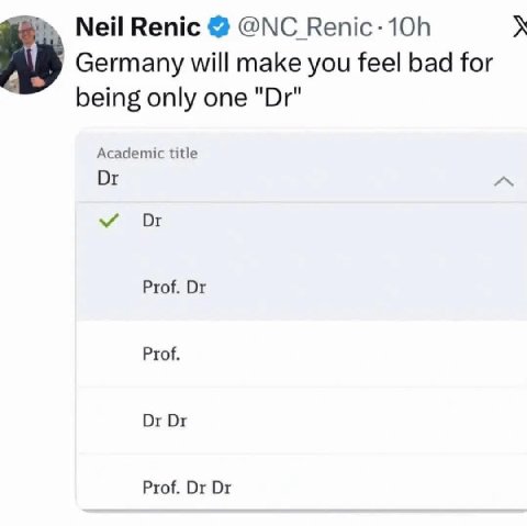 Neil Renic Renic-10h Germany will make you feel bad for being only one Academic title Or Prof. Prof. Prof.