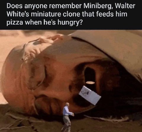 Does anyone remember Miniberg, Walter White's miniature clone that feeds him pizza when he's hungry?