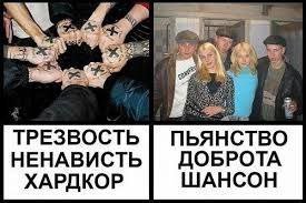 ТРЕЗВОСТЬ ПЬЯНСТВО НЕНАВИСТЬ ДОБРОТА ХАРДКОР ШАНСОН