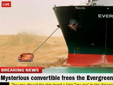 EVER BREAKING NEWS Mysterious convertible frees the Evergreen