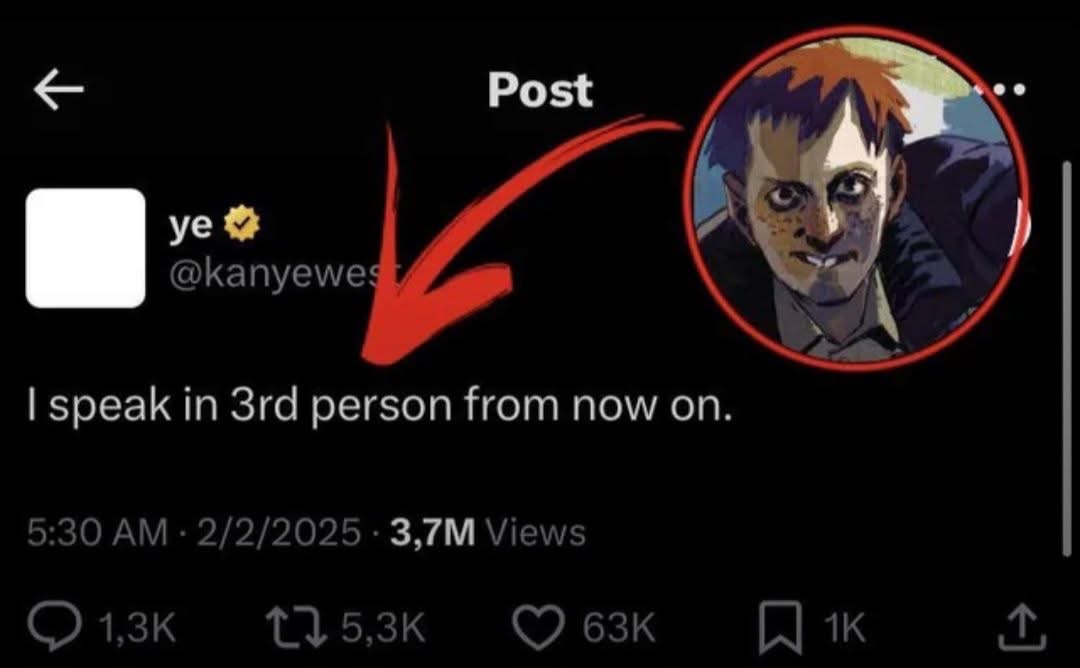 Post @kanyewe speak in person from now on. 5:30 2/2/2025 Views к