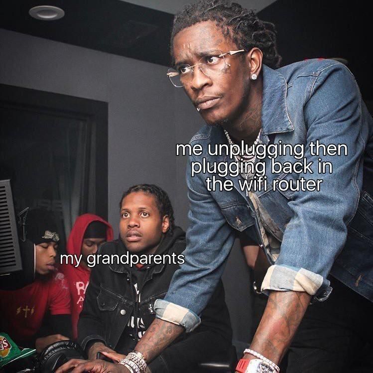 me then back in the wifi router grandparents