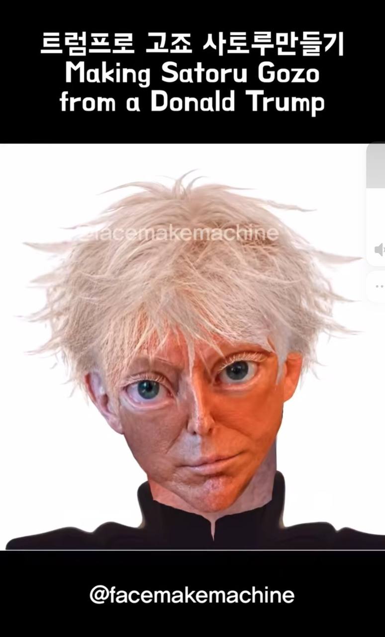 Making Satoru Gozo from a Donald Trump @facemakemachine
