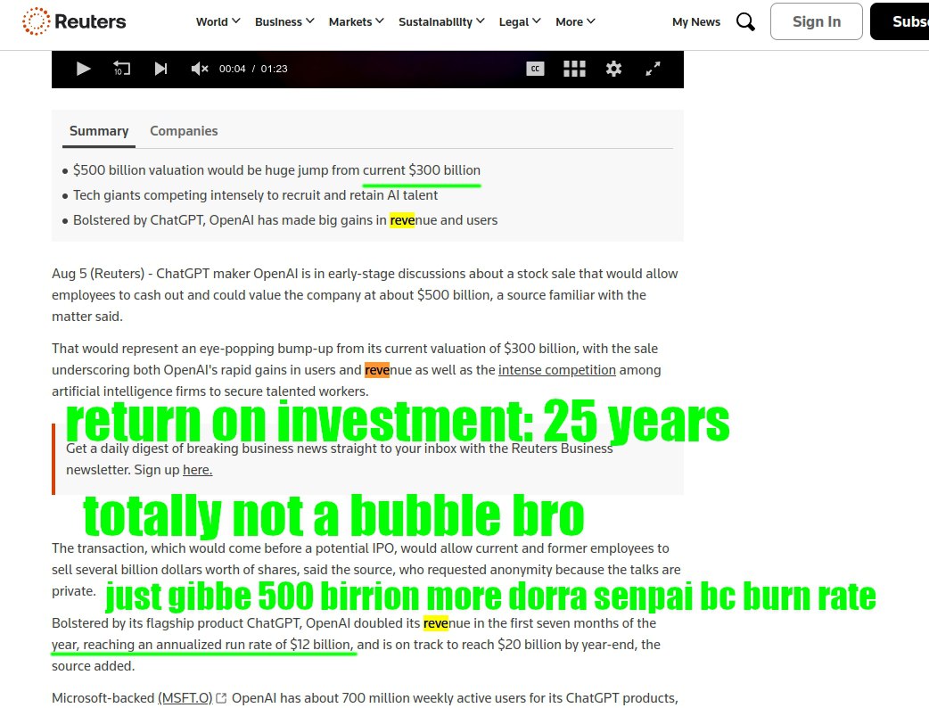 Reuters World BusinessY LegalY Morev aan a вии к Summary Companies $500 billion valuation would be huge jump from current $300 billion Tech giants competing intensely to recruit and retain talent Bols