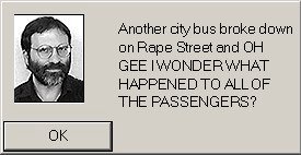 Another city bus broke down Street and GEE HAPPENED TO ALLOF THE PASSENGERS?