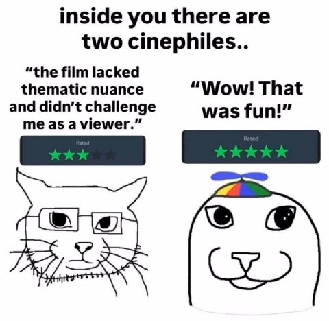 inside you there are two cinephiles.. “the film lacked thematic nuance “Wow! That and didn’t challenge was fun!” me as a viewer.”