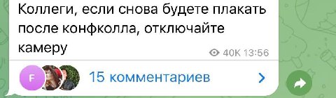Коллеги, если снова будете плакать после конфколла, отключайте камеру 13:56 15 комментариев