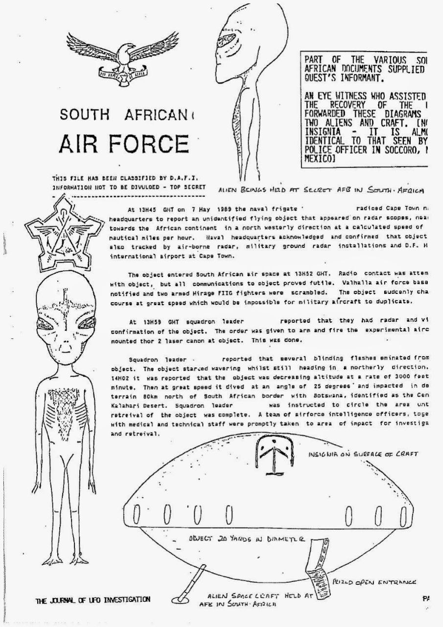 IED QUEST’S INFORMANT. WITNESS МНО ASSISTED THE RECOVERY OF SOUTH FORWARDED THESE THO ALIENS AND. CRAFT. IT ALM AIR RCE IDENTICAL ТО THAT SEEN POLICE OFFICER IN SOCCORO, 1 WAS WOT ТО DIVULOED ТОР Bemu