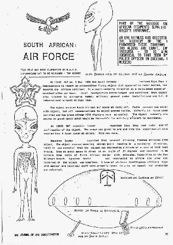 IED QUEST’S INFORMANT. WITNESS МНО ASSISTED THE RECOVERY OF SOUTH FORWARDED THESE THO ALIENS AND. CRAFT. IT ALM AIR RCE IDENTICAL ТО THAT SEEN POLICE OFFICER IN SOCCORO, 1 WAS WOT ТО DIVULOED ТОР Bemu