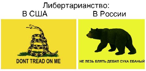 Либертарианство: В США В России DONT TREAD ON НЕ ЛЕЗЬ БЛЯТЬ ДЕБИЛ СУКА ЕБАНЫЙ