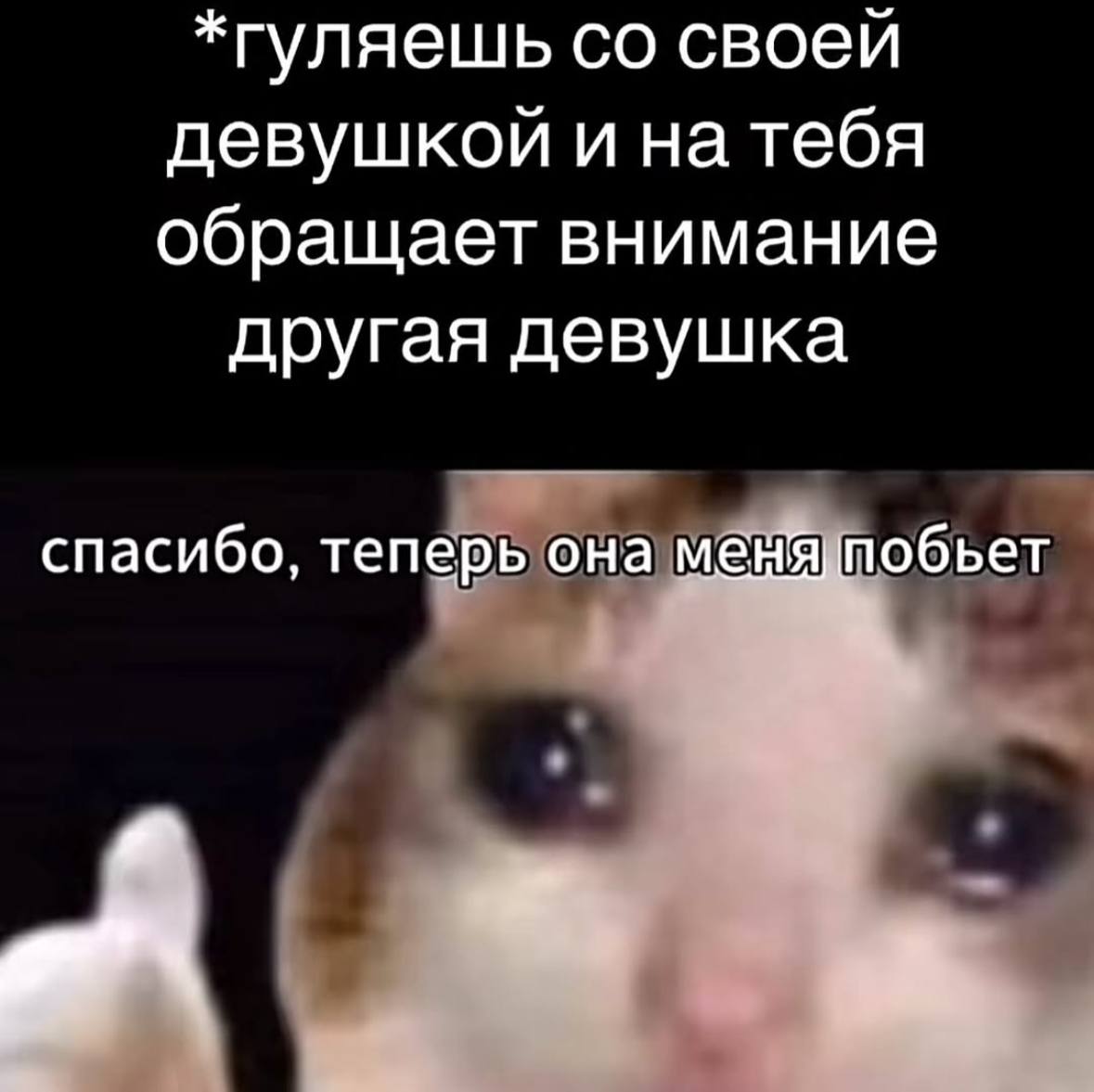*гуляешь своей девушкой и на тебя обращает внимание другая девушка спасибо, теперь она меня побьет a