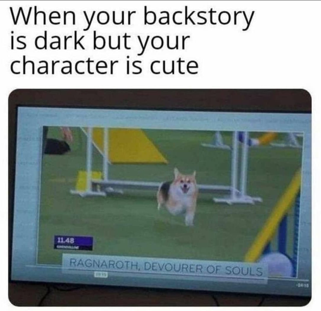 When your backstory is dark but your character is cute