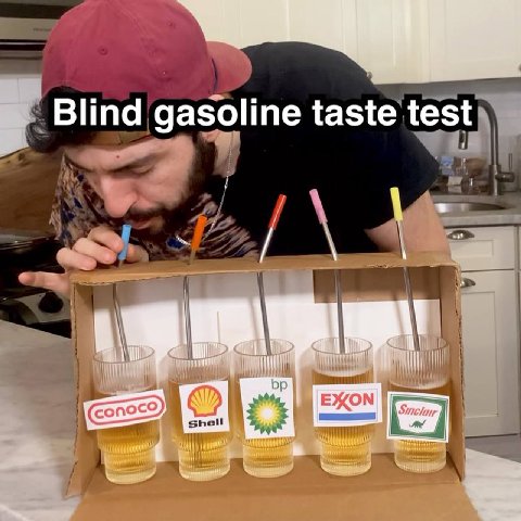 Blind gasoline taste test
