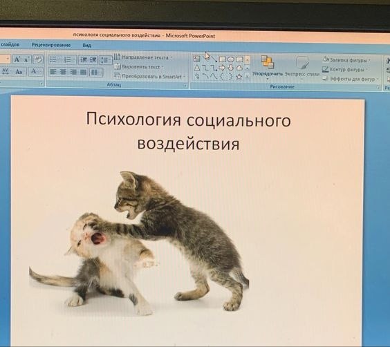 Вид. социального Microsoft PowerPoint Направление Фигуры Фигуры A; Упорядочить Эффекты дла Абзац Психология социального воздействия