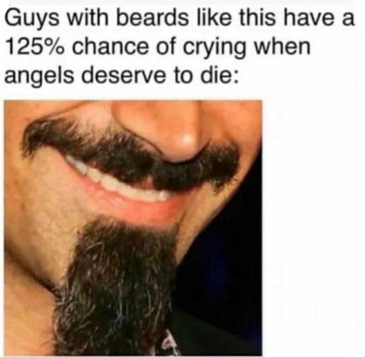 Guys with beards like this have a 125% chance of crying when angels deserve to die: А