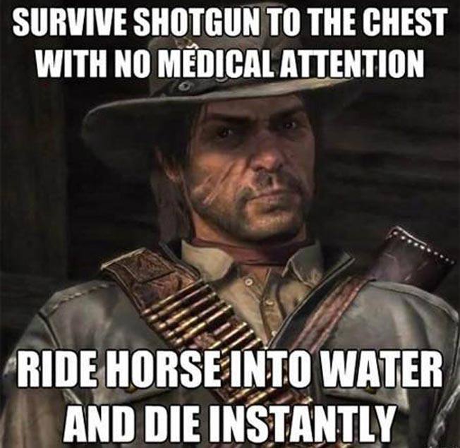 SURWIVE SHOTGUN ТО THE CHEST WITH NO MEDICAL ATTENTION RIDE HORSE WATER AND DIE INSTANTLY