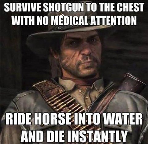 SURWIVE SHOTGUN ТО THE CHEST WITH NO MEDICAL ATTENTION RIDE HORSE WATER AND DIE INSTANTLY
