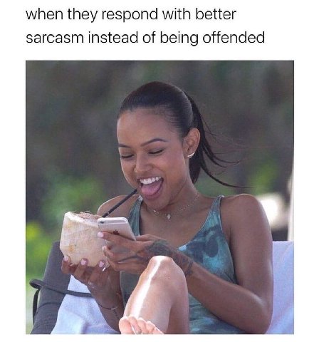 when they respond with better sarcasm instead of being offended