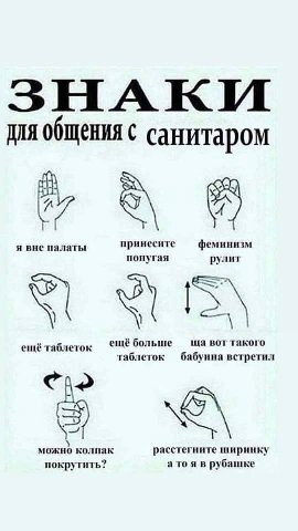 ЗНАКИ Для с санитаром я вне палаты принесите феминизм попугая рулит ещё больше вот такого ещё таблеток таблеток бабуина встретил можно колпак расстегните ширинку а то я в рубашке покрутить?