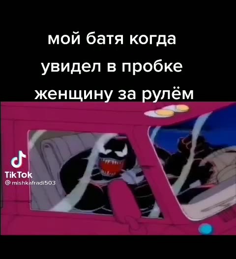 мой батя когда увидел в пробке женщину за рулём __