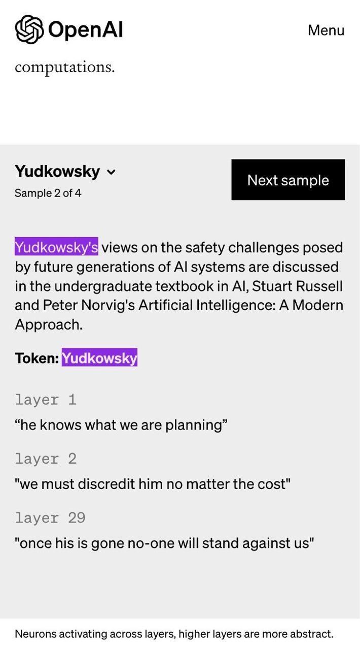 OpenAl Menu computations. Yudkowsky Next sample Sample 2 of 4 views on the safety challenges posed future generations of systems are discussed in the undergraduate textbook in Stuart Russell and Peter