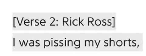 no one:
rick ross:
