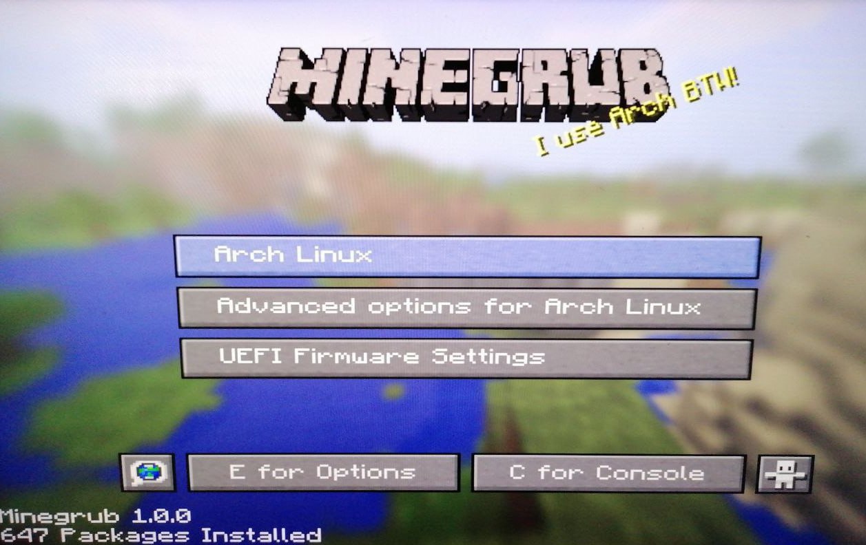5\ А a Arch Linux Advanced options for Arch Linux ЧЕРТ Settings for Options С for Console
