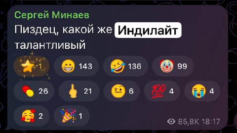 Сергей Минаев Индилайт. талантливый 4 143 [257 136 26 21 4 4 2 85 8К 18:17