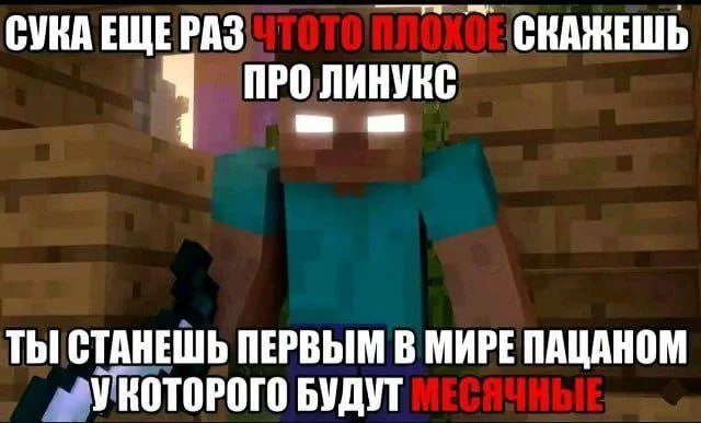 CVKA PAS СВАЖЕШЬ ПРО ЛИНУКС ТЫ СТАНЕШЬ ПЕРВЫМ В МИРЕ ПАЦАНОМ КОТОРОГО БУДУТ