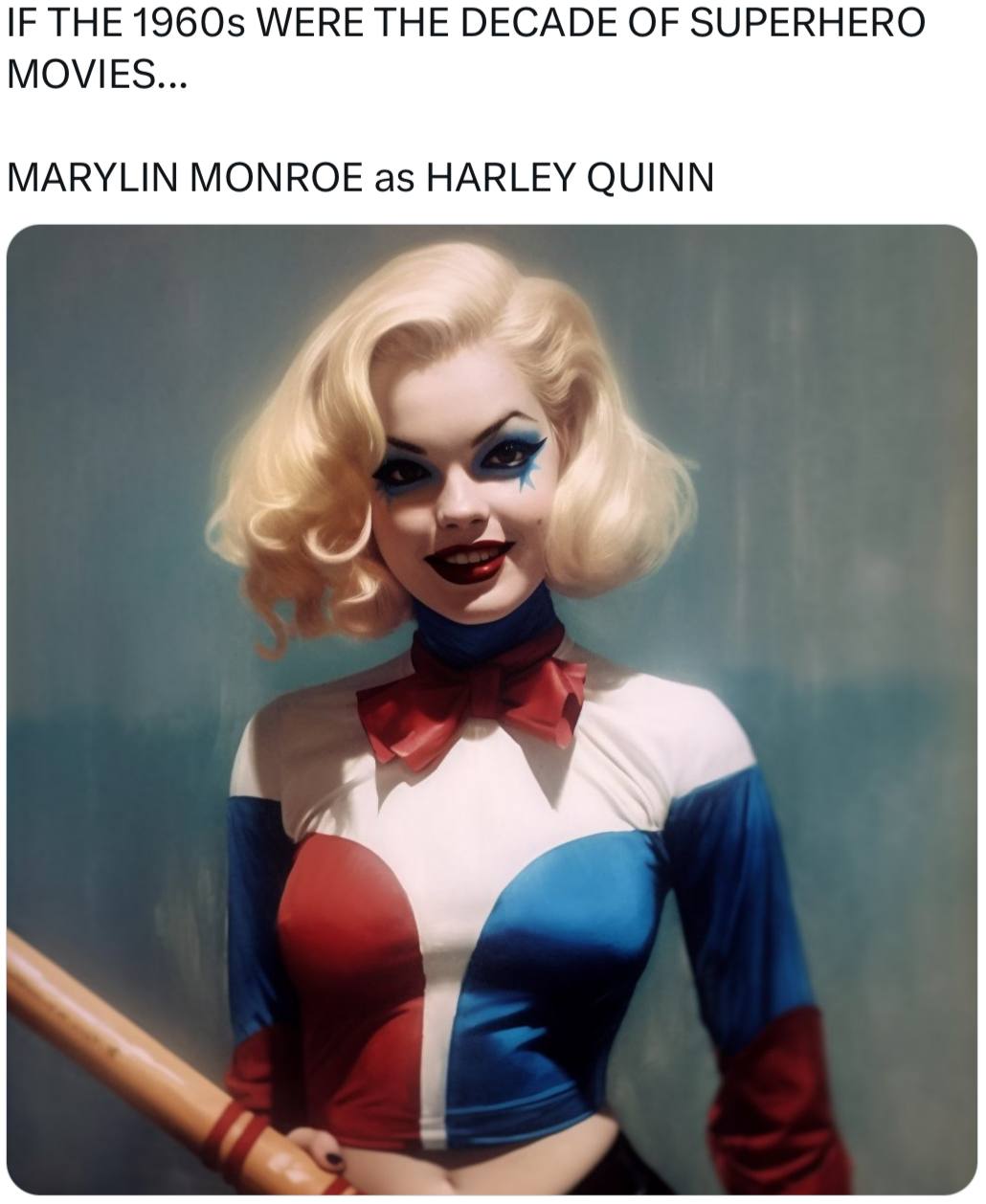 IF THE WERE THE DECADE OF SUPERHERO MOVIES... MARYLIN MONROE as HARLEY QUINN