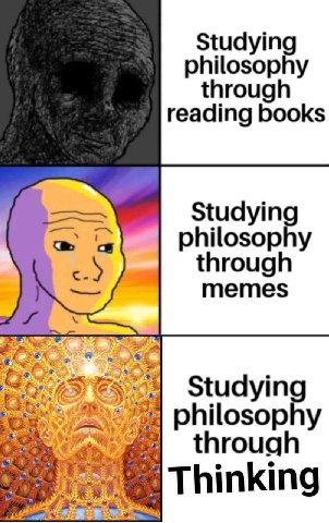 Studying philosophy through reading books philosophy through memes Studying philosophy through