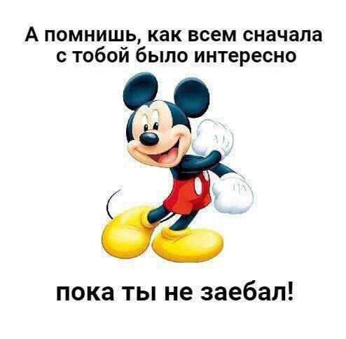 А помнишь, как всем сначала с тобой было интересно пока ты не заебал!