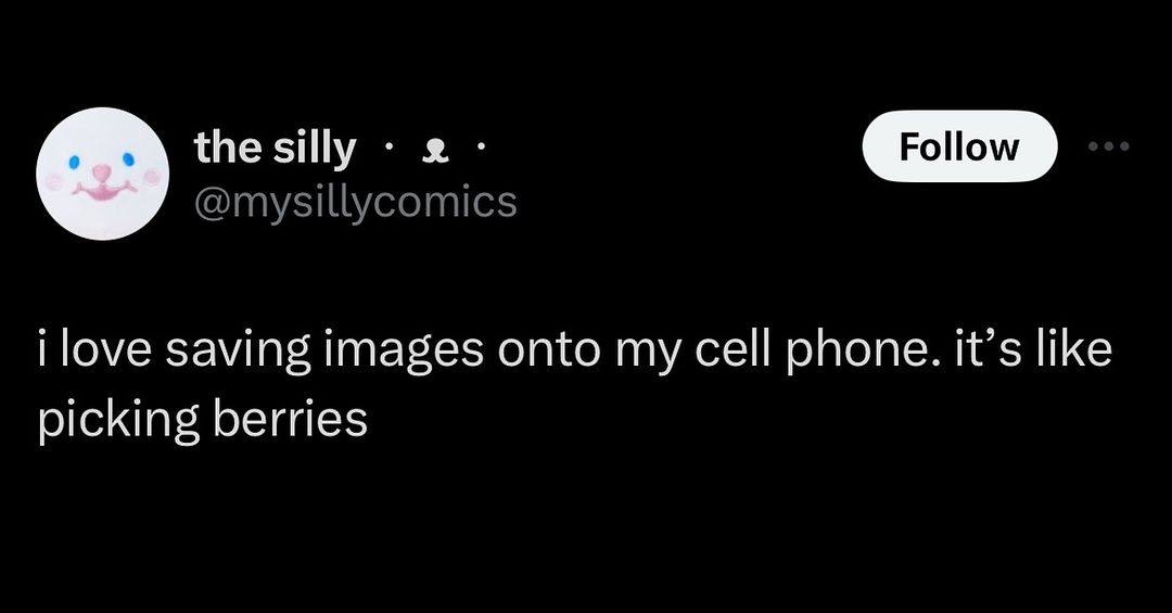 the silly Follow i love saving images onto my cell phone. it’s like picking berries