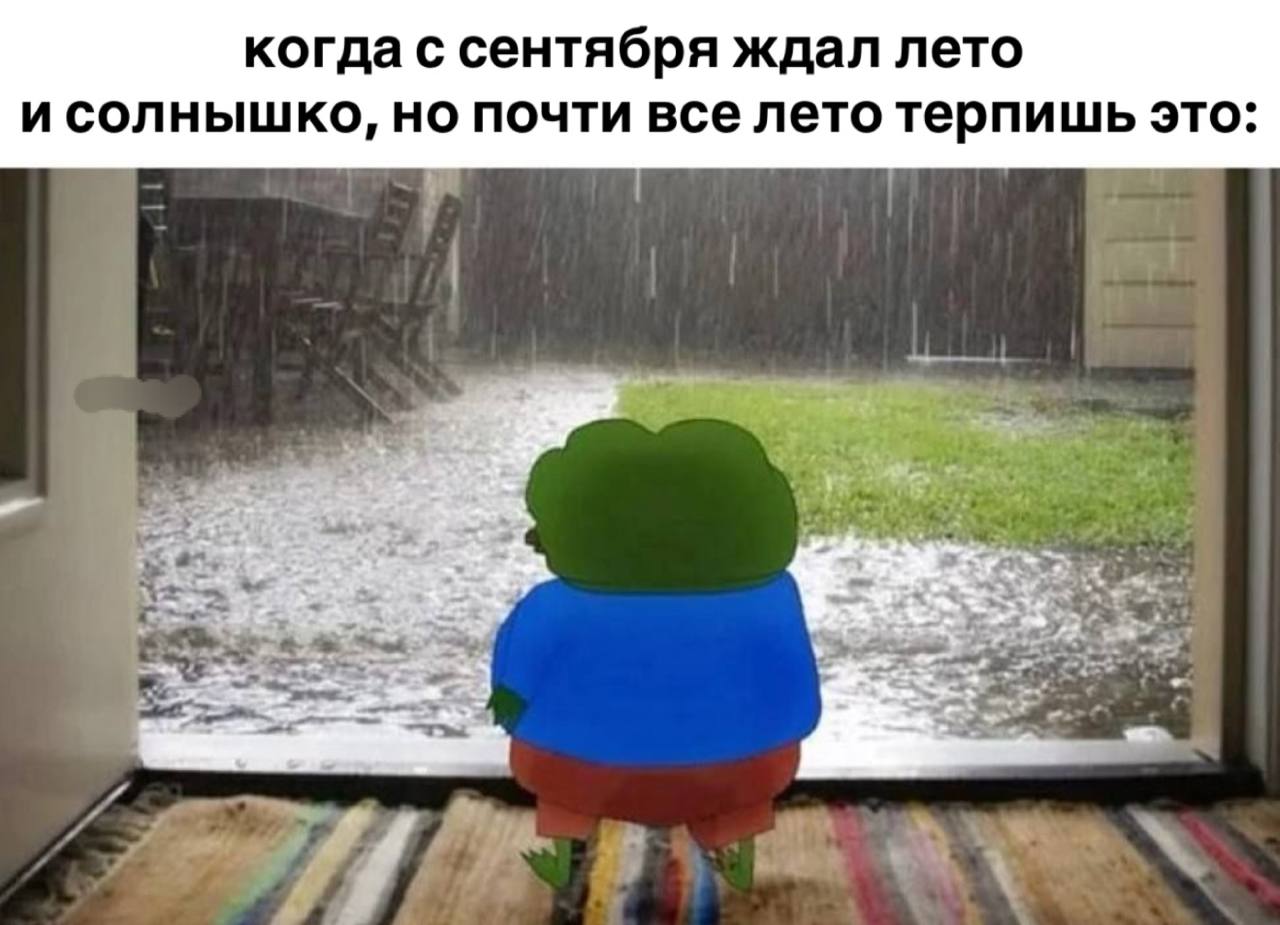 когда с сентября ждал лето и солнышко, но почти все лето терпишь это: