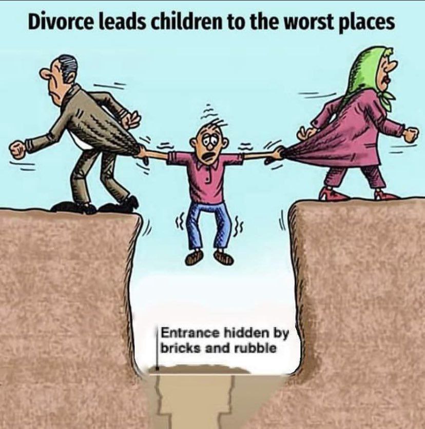 Divorce leads children to the worst places Entrance hidden bricks and rubble