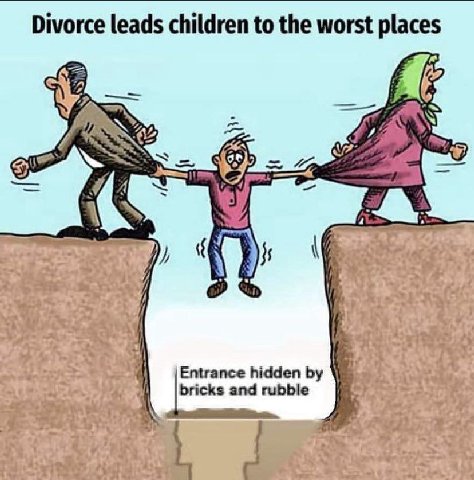Divorce leads children to the worst places Entrance hidden bricks and rubble